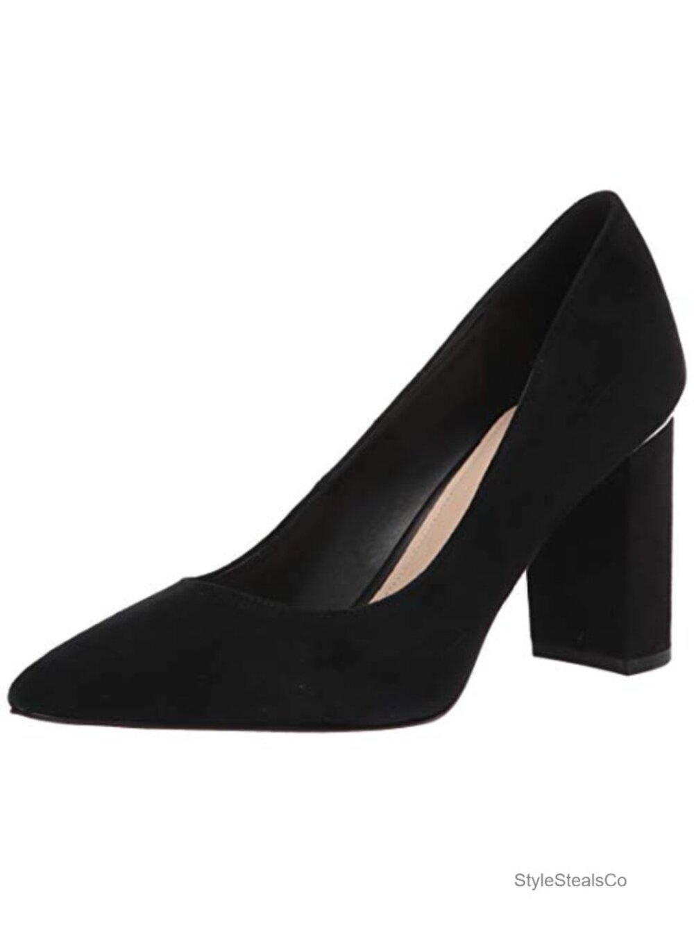 Marc Fisher Viviene Block Heel Pointed Toe Slip On Dress Pumps
